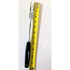 VTG 1970s Foley Chrome Plated Serving Fork Meat‎ 2 Prong USA Black Handle MCM
